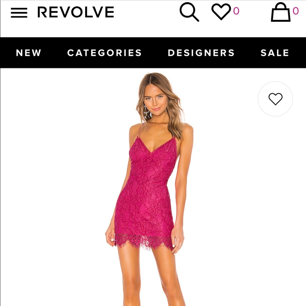 REVOLVE HOT PINK LACE DRESS (NBD x NAVEN)